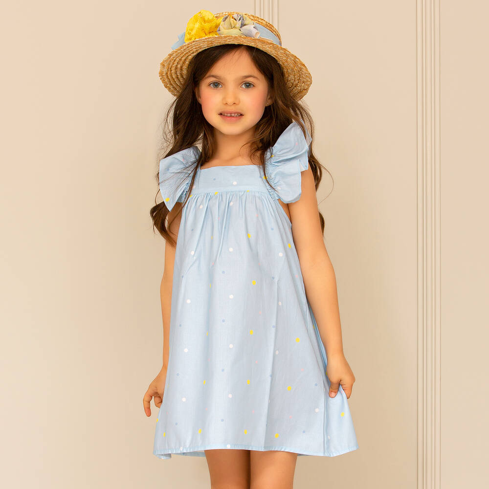 Patachou-Blue Cotton Dress | Childrensalon Outlet