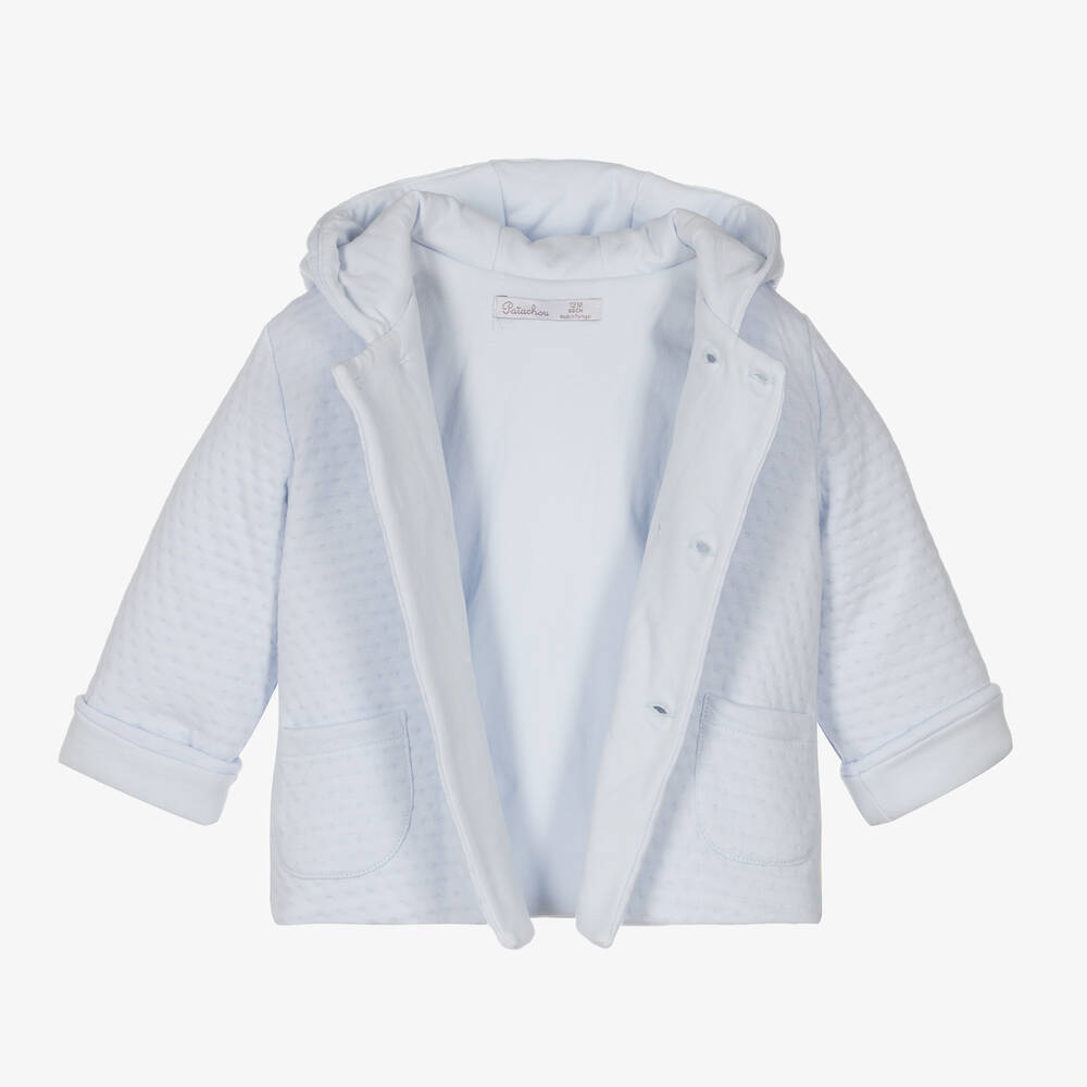 باتاشو-Blue Cotton Jersey Baby Jacket | Childrensalon Outlet