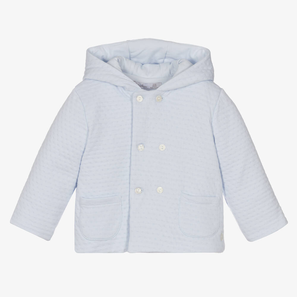 Patachou Blue Cotton Jersey Baby Jacket Childrensalon Outlet