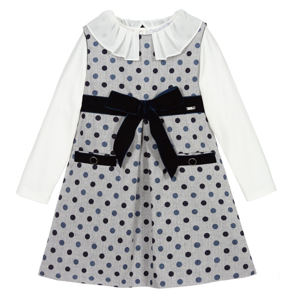 Patachou - Blue Cotton Top & Dress Set | Childrensalon