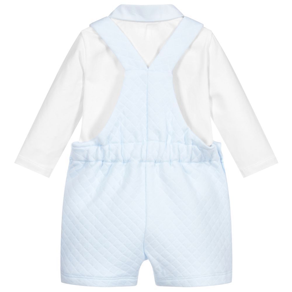 Patachou Blue Dungaree Baby Shorts Set Childrensalon Outlet