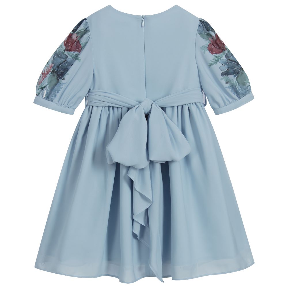 Patachou-Голубое шифоновое платье с цветочным рисунком | Childrensalon Outlet
