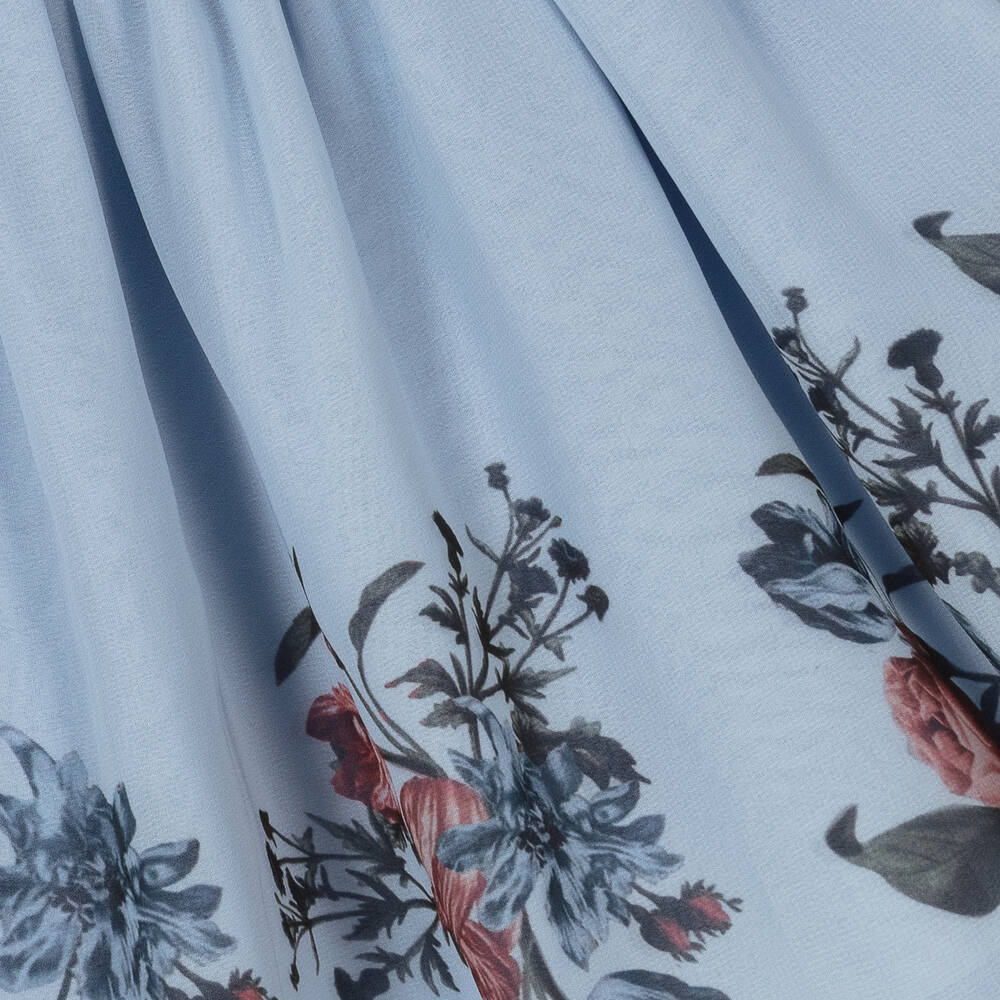 Patachou-Blue Floral Chiffon Dress | Childrensalon Outlet