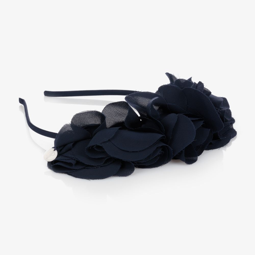 Patachou-Синий ободок с шифоновыми цветами | Childrensalon Outlet