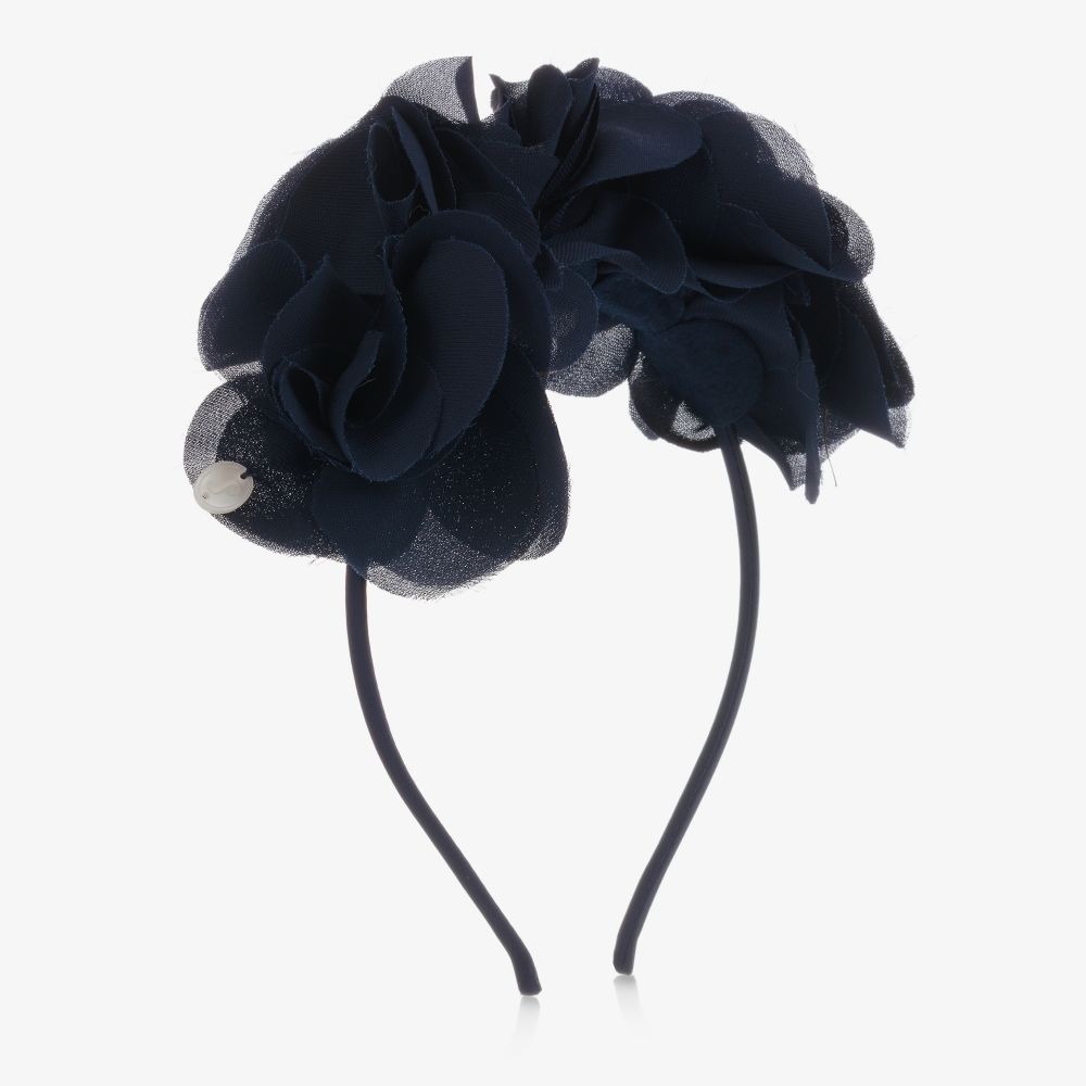 Patachou - Blue Floral Chiffon Hairband | Childrensalon