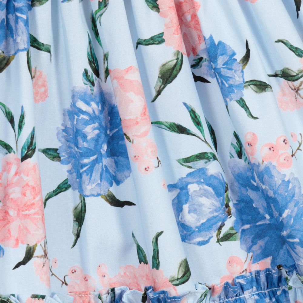 Patachou-Голубое хлопковое платье с цветочным рисунком | Childrensalon Outlet