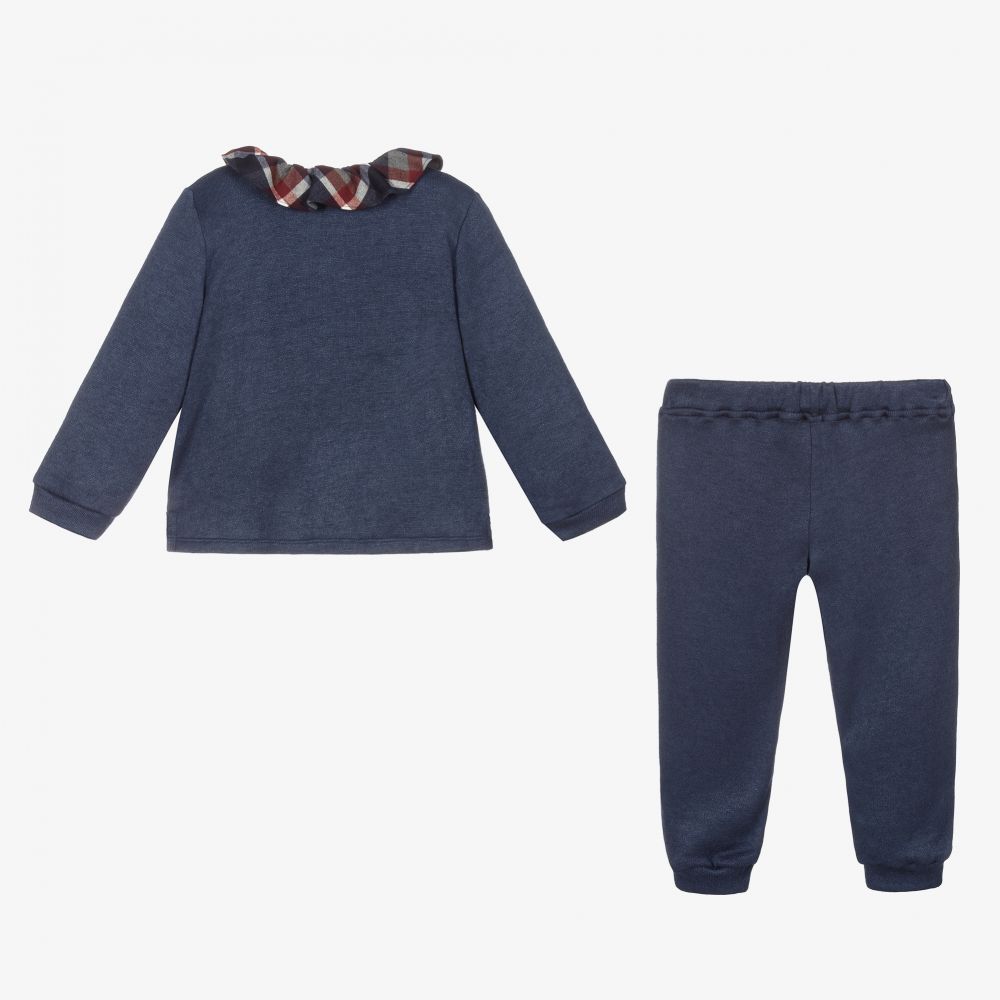 Patachou-Blue Knitted Ruffled Tracksuit | Childrensalon Outlet