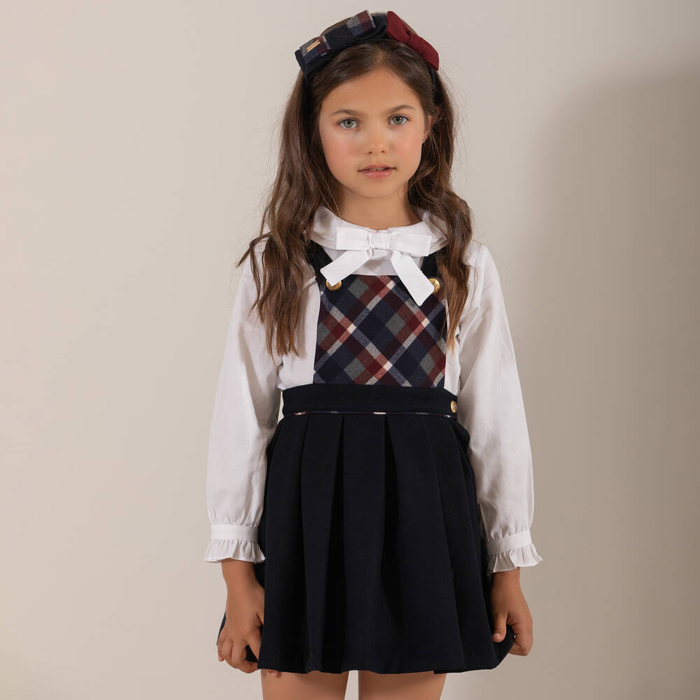 Patachou-Blue Pinafore Dress Set | Childrensalon Outlet