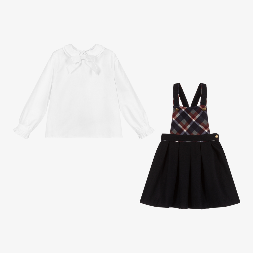 Patachou-Blue Pinafore Dress Set | Childrensalon Outlet