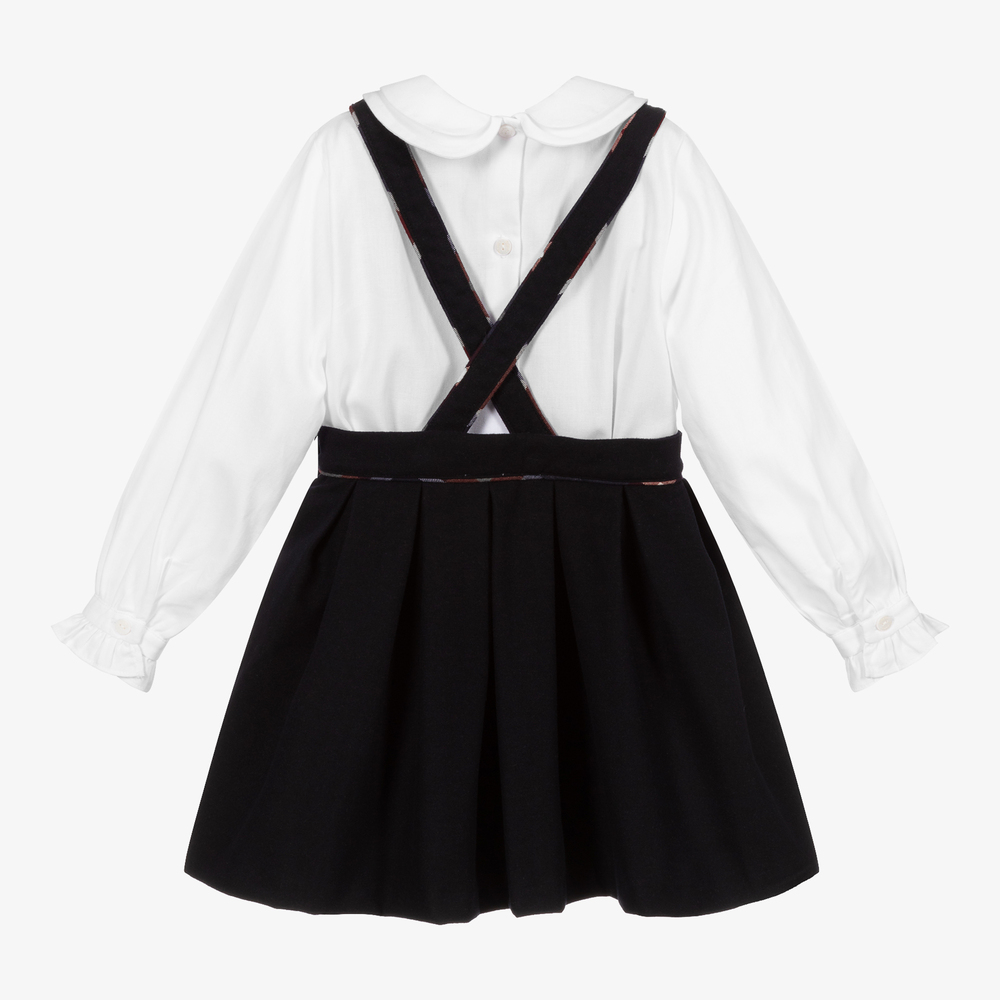 Patachou-Blue Pinafore Dress Set | Childrensalon Outlet