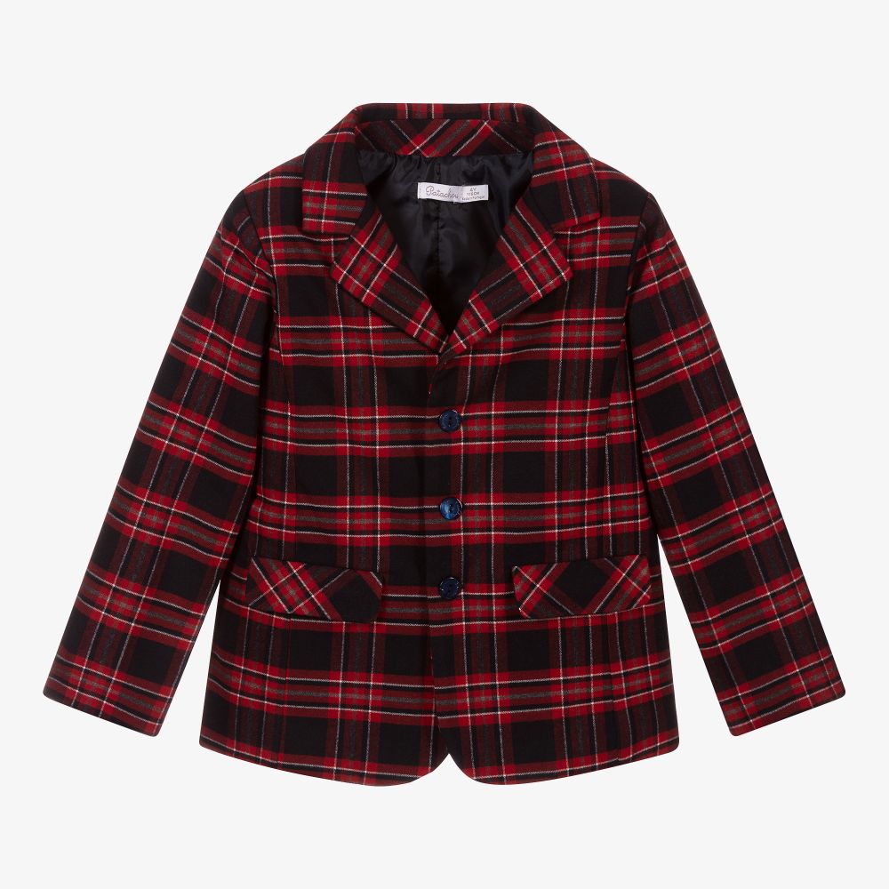 Patachou - Blue & Red Check Blazer | Childrensalon