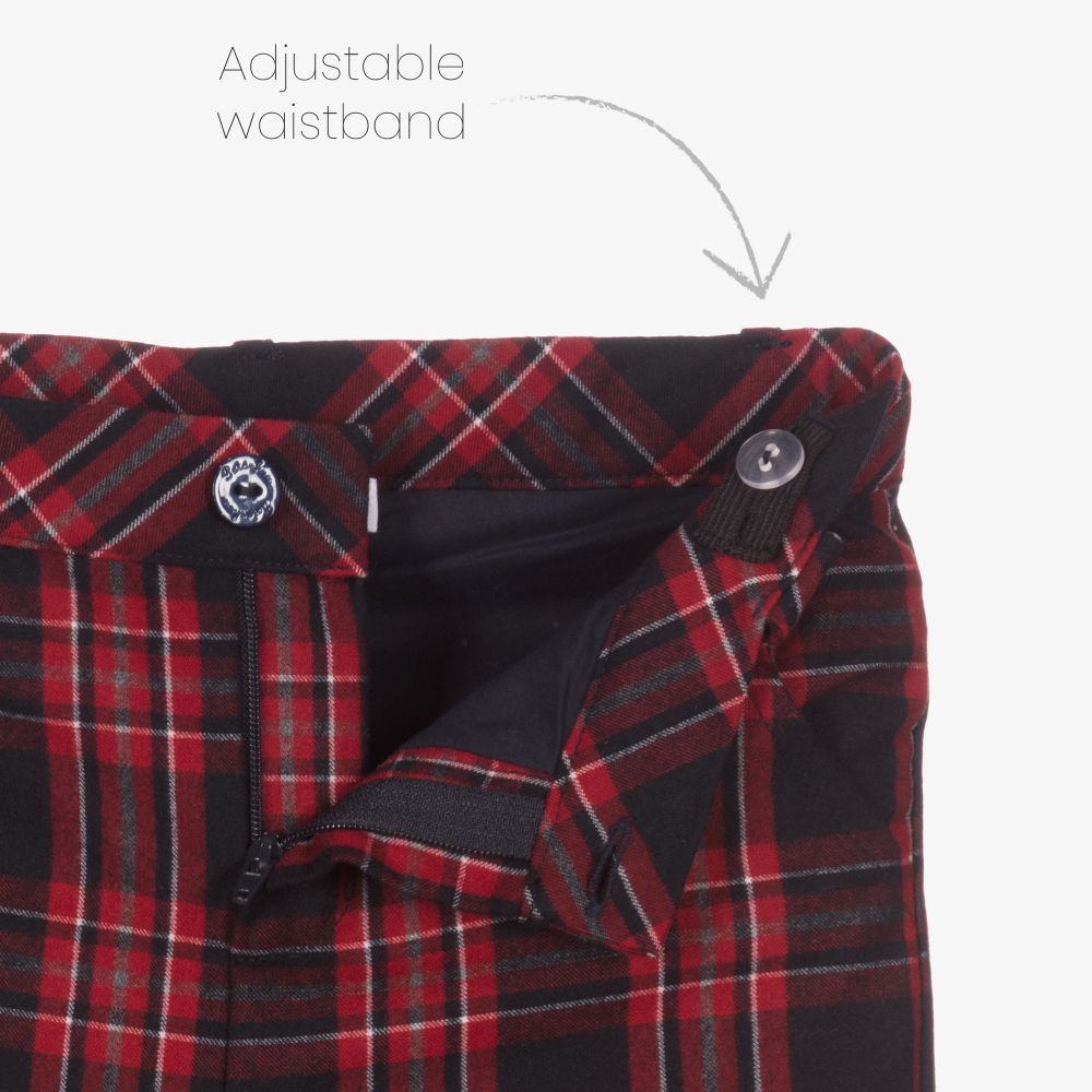 Patachou-Blue & Red Tartan Trousers | Childrensalon Outlet