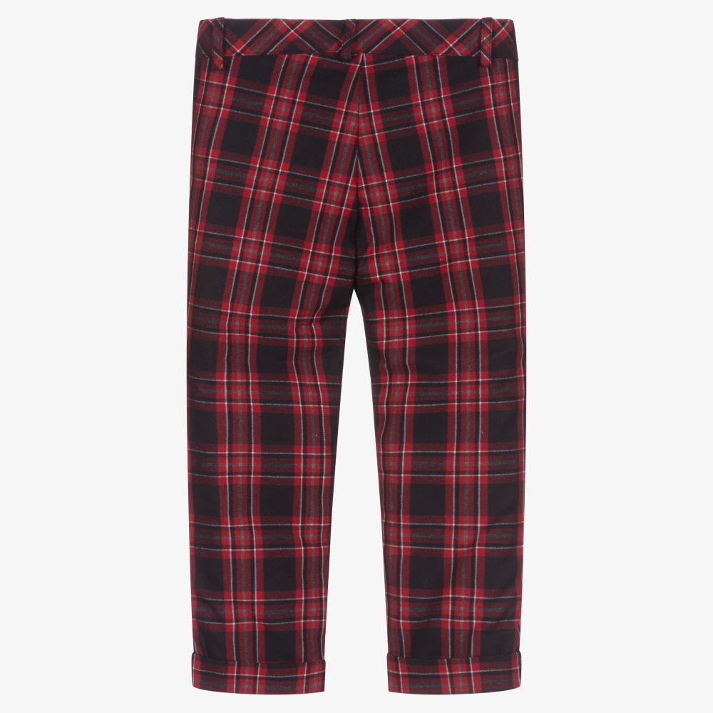 Patachou Blue Red Tartan Trousers Childrensalon Outlet