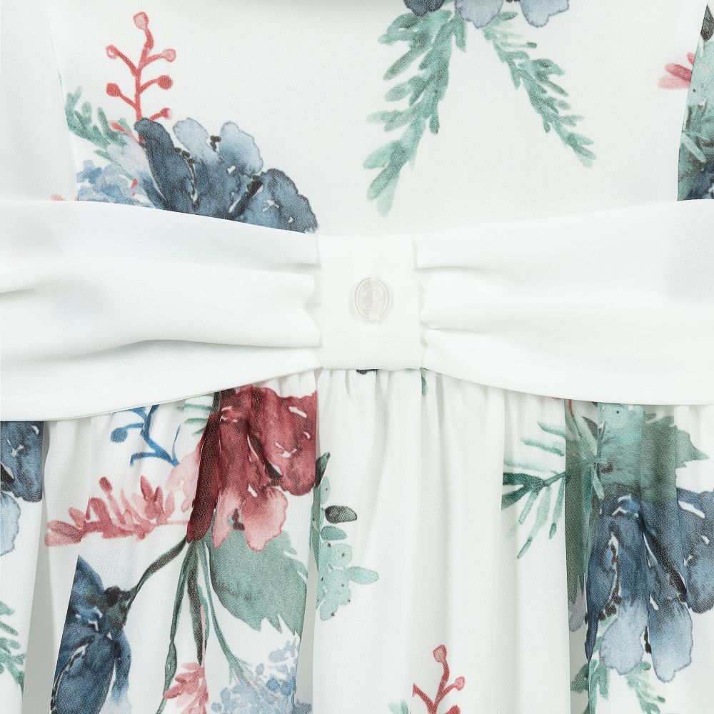 Patachou-Blue & White Chiffon Dress | Childrensalon Outlet