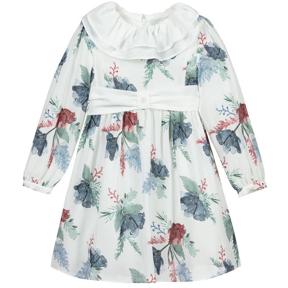 Patachou-Сине-белое платье из шифона | Childrensalon Outlet