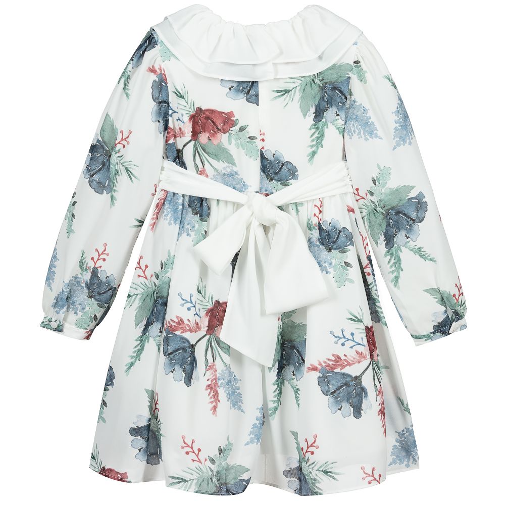 Patachou-Blue & White Chiffon Dress | Childrensalon Outlet