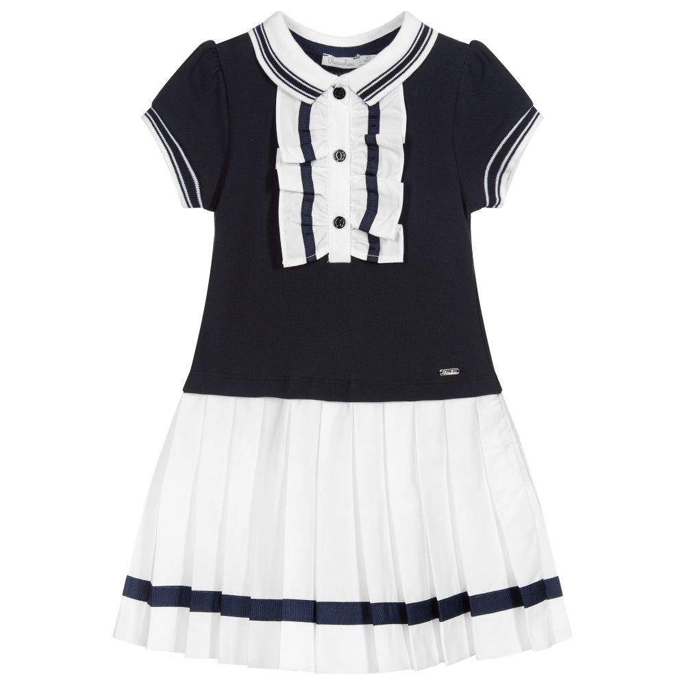 Patachou - Сине-белое платье поло | Childrensalon