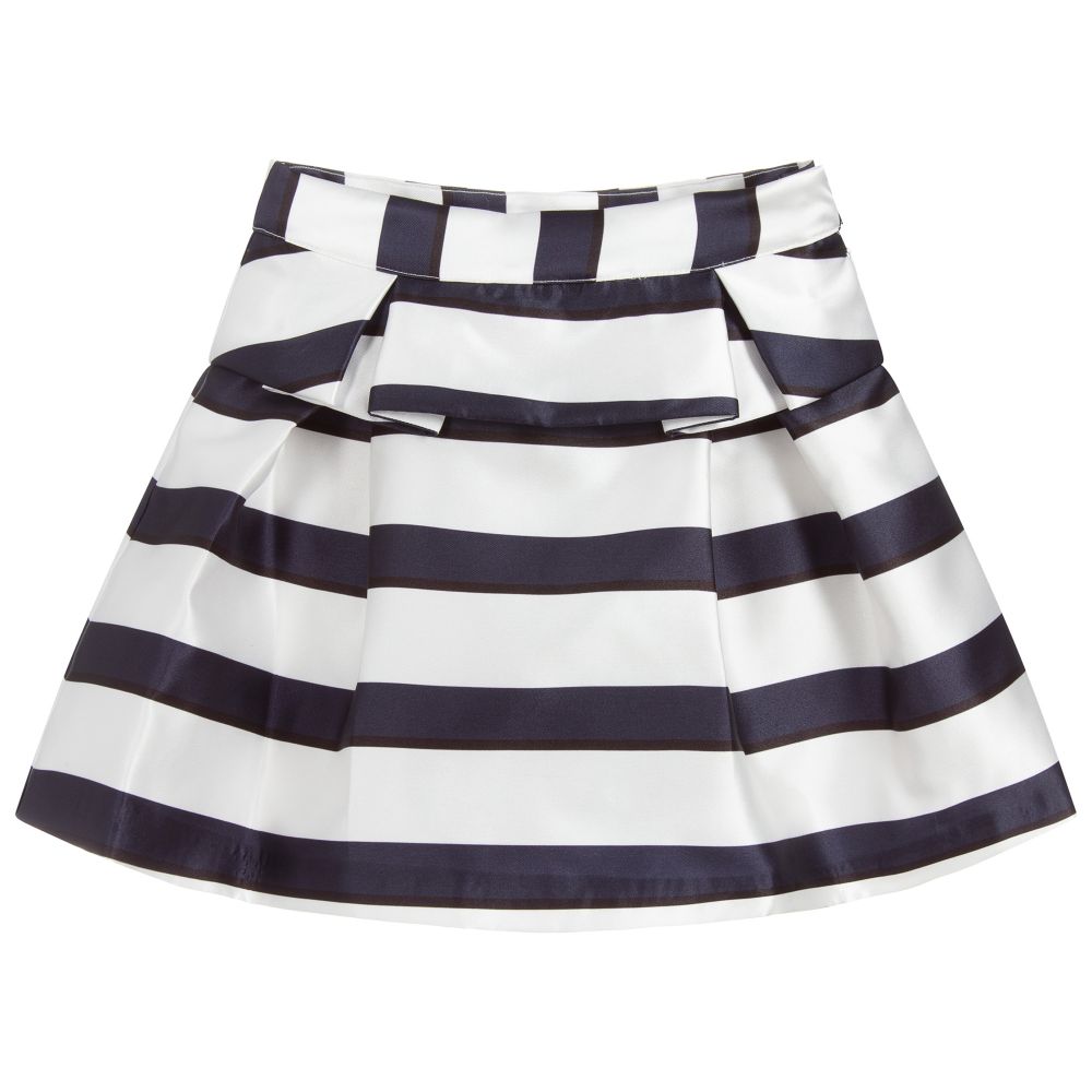 Patachou - Blue & White Satin Skirt | Childrensalon
