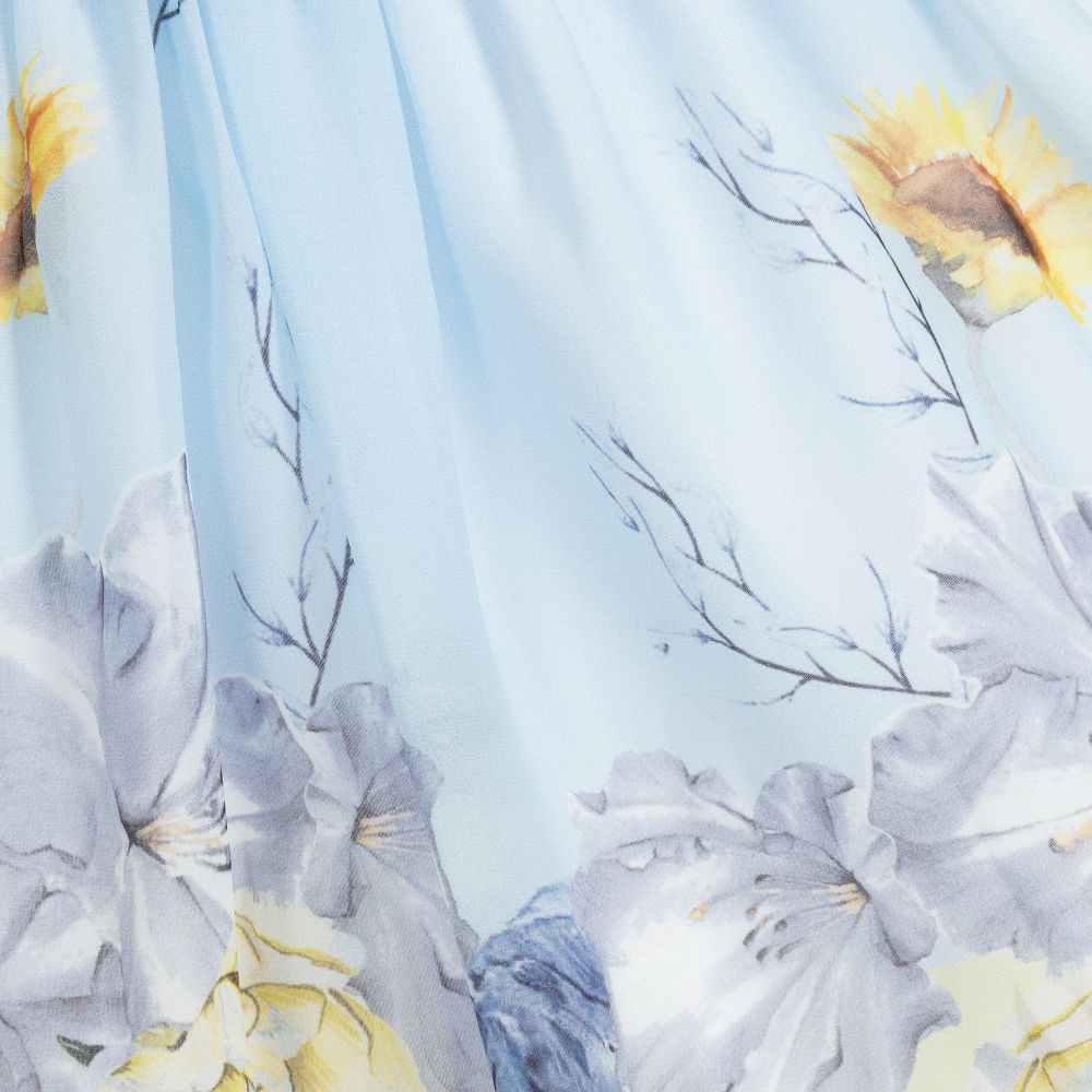 Patachou-Blue & Yellow Chiffon Dress | Childrensalon Outlet