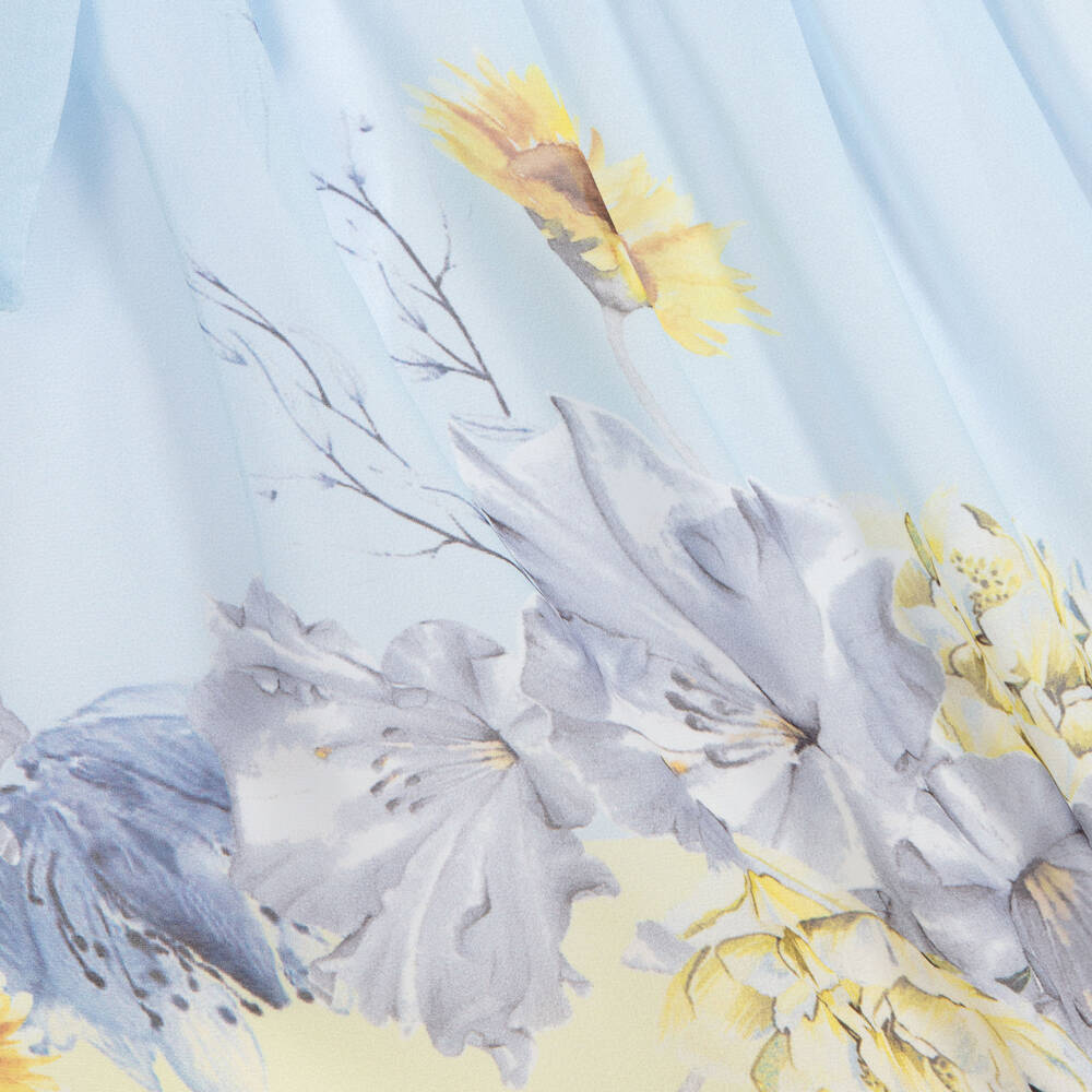 Patachou-Blue & Yellow Chiffon Skirt | Childrensalon Outlet