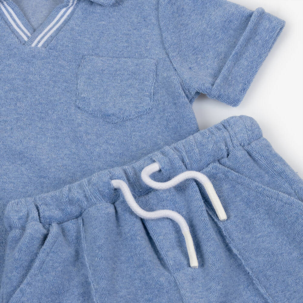 Patachou-Boys Azure Towelling Ensemble | Childrensalon Outlet
