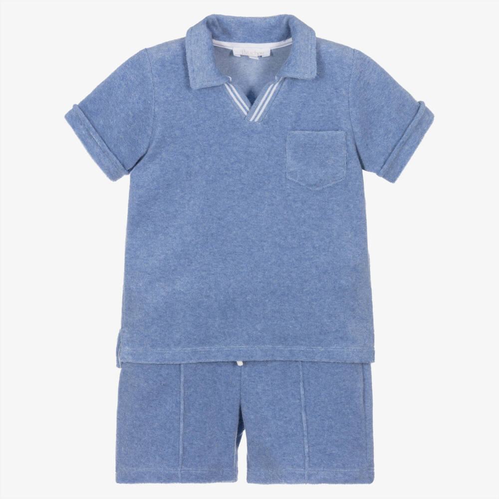 Patachou-Boys Azure Towelling Ensemble | Childrensalon Outlet