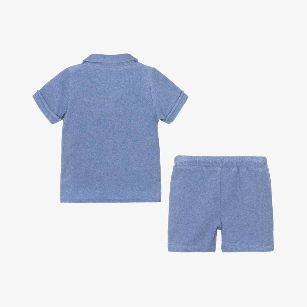 Patachou-Boys Azure Towelling Ensemble | Childrensalon Outlet