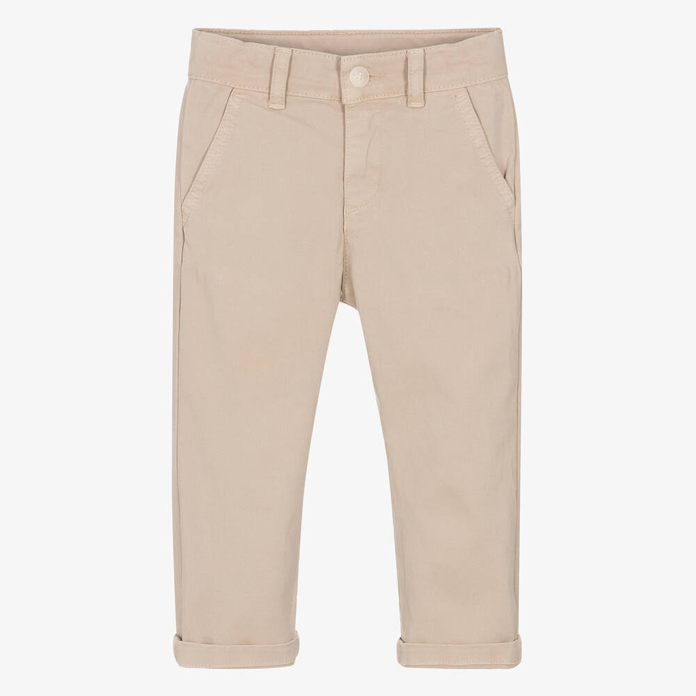 Patachou-بنطلون تشنيو قطن تويل لون بيج للأولاد | Childrensalon Outlet