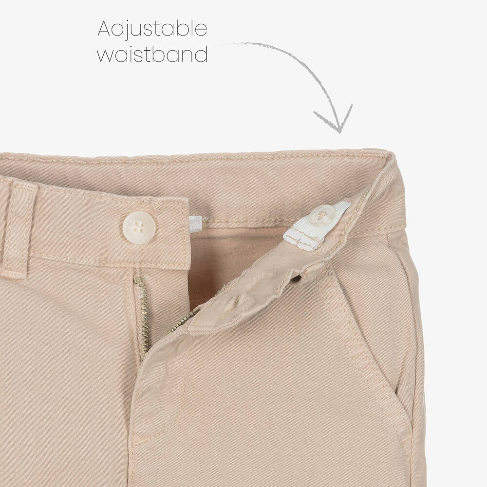 Patachou-بنطلون تشنيو قطن تويل لون بيج للأولاد | Childrensalon Outlet