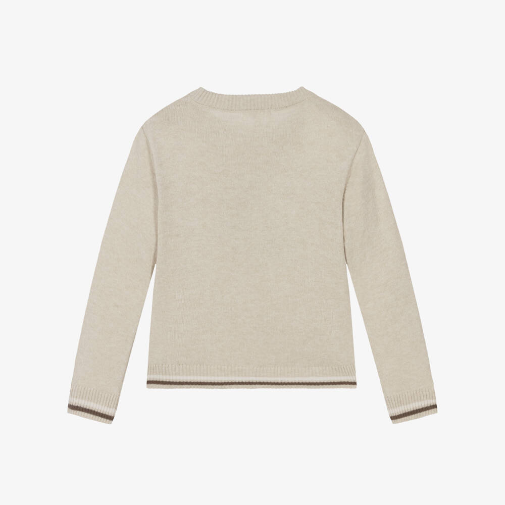 Patachou-Бежевый свитер с лошадью для мальчиков | Childrensalon Outlet