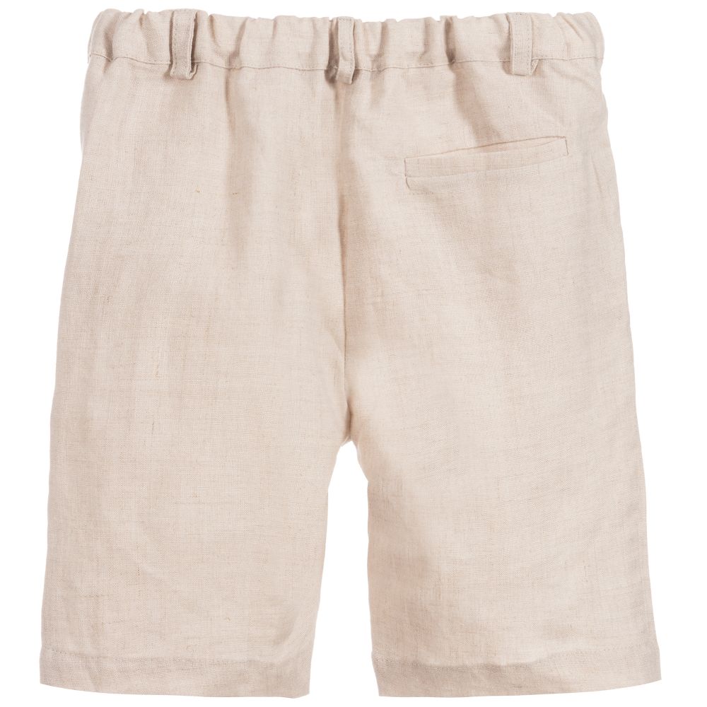 Patachou Boys Beige Linen Shorts Childrensalon Outlet