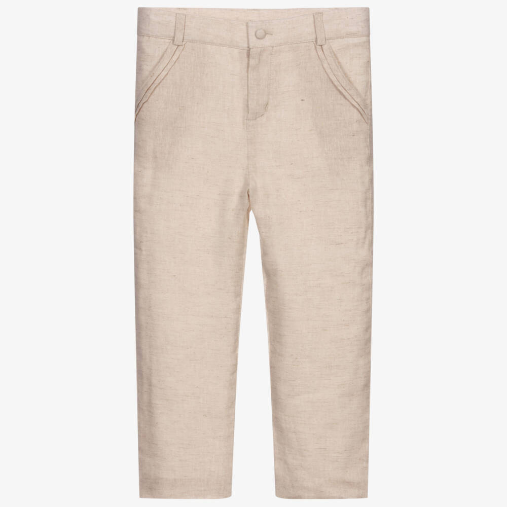 Patachou-Boys Beige Linen Trousers | Childrensalon Outlet