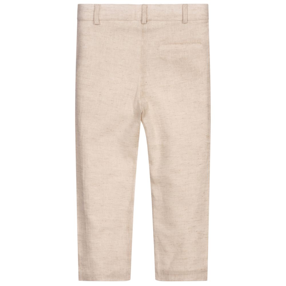 Patachou-Boys Beige Linen Trousers | Childrensalon Outlet