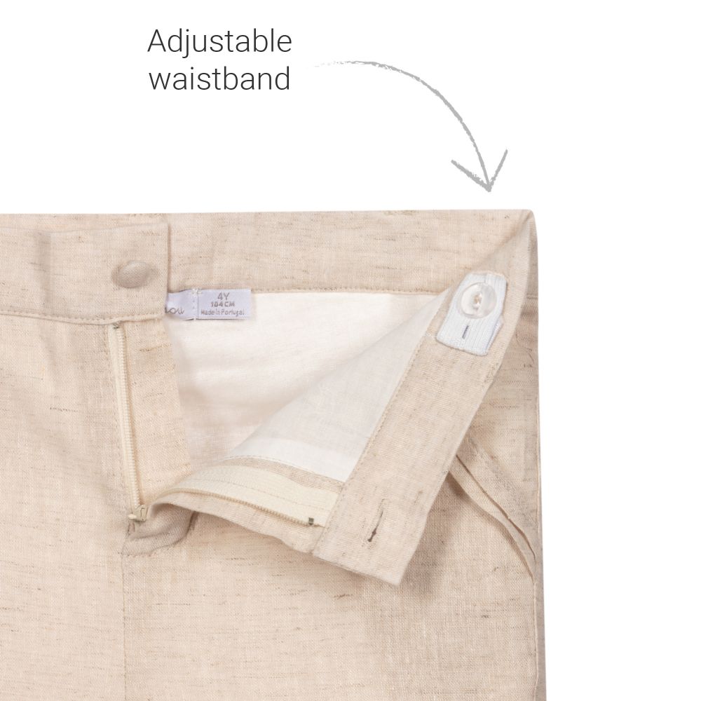 Patachou - Boys Beige Linen Trousers | Childrensalon Outlet