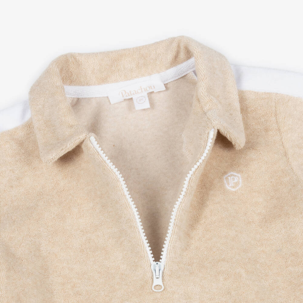 Patachou-Boys Beige Towelling Shorts Set | Childrensalon Outlet