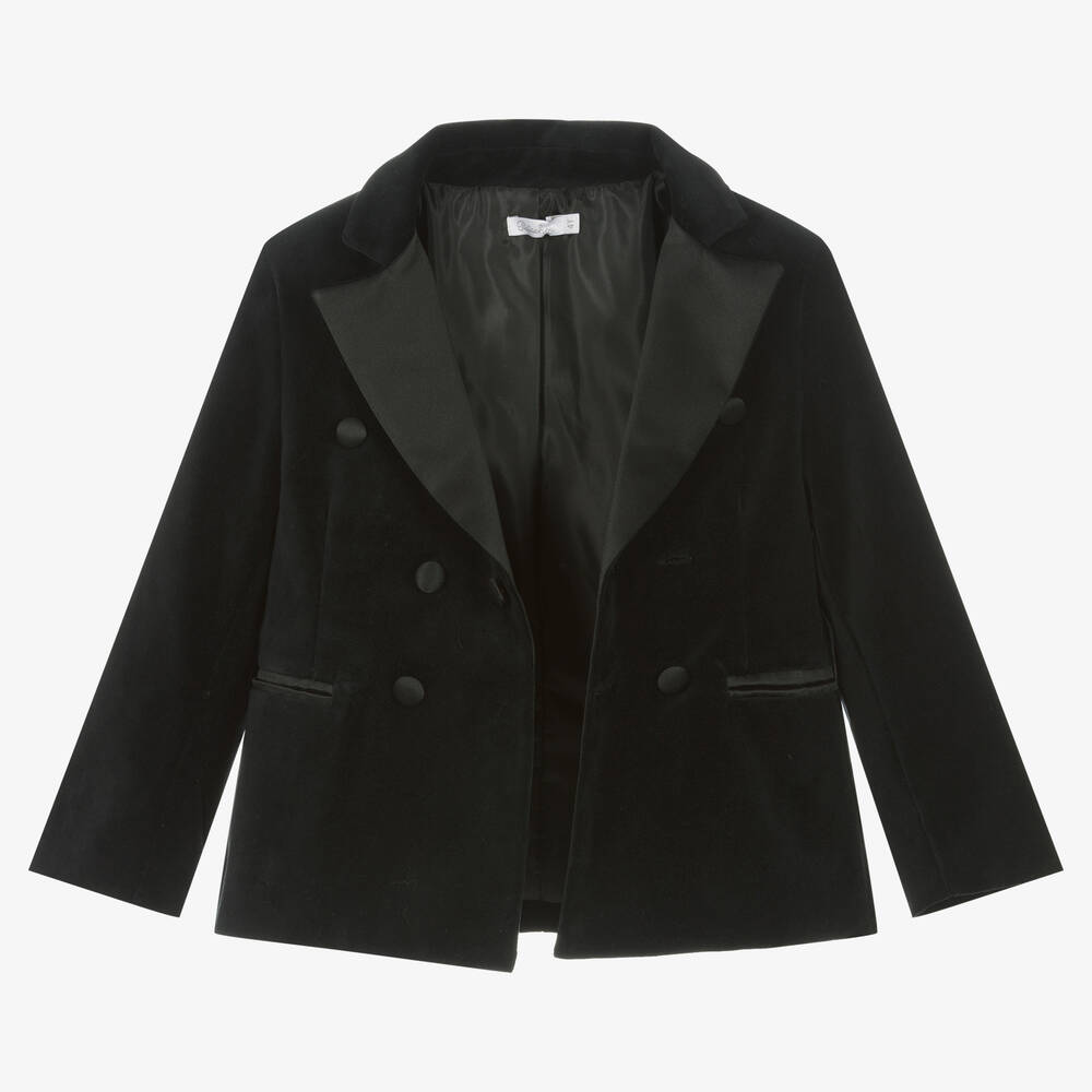 Patachou-Черный бархатный блейзер | Childrensalon Outlet