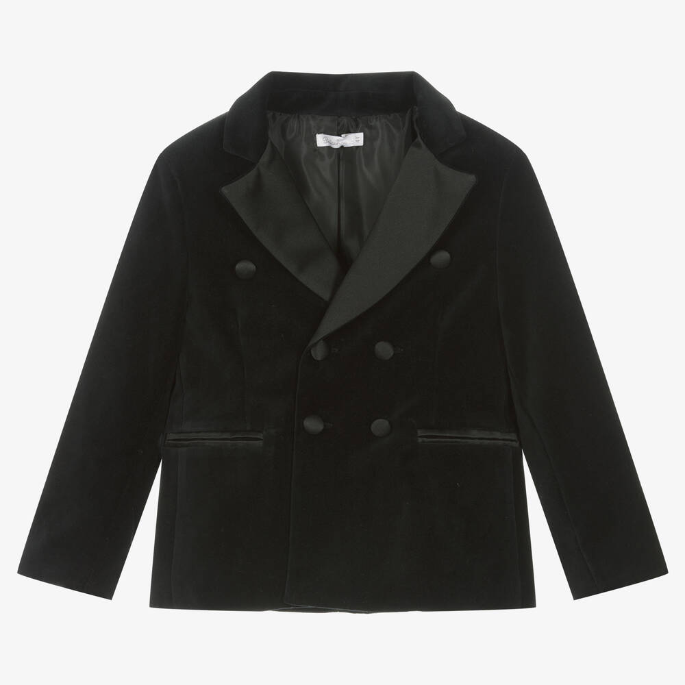 Patachou - Blazer noir en velours garçon | Childrensalon