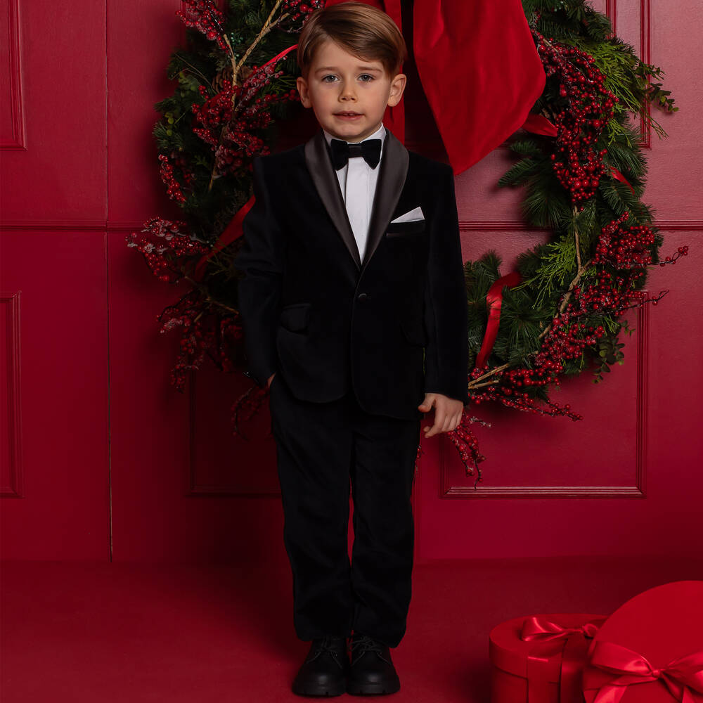 Boys top black trousers