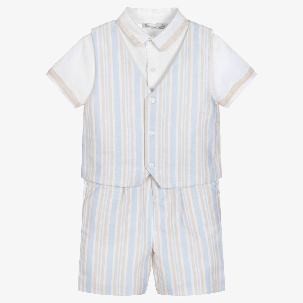 Patachou - Ens. short bleu/beige Garçon | Childrensalon