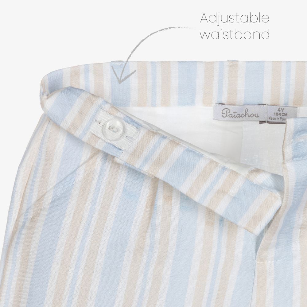 Patachou-Boys Blue & Beige Shorts Set | Childrensalon Outlet