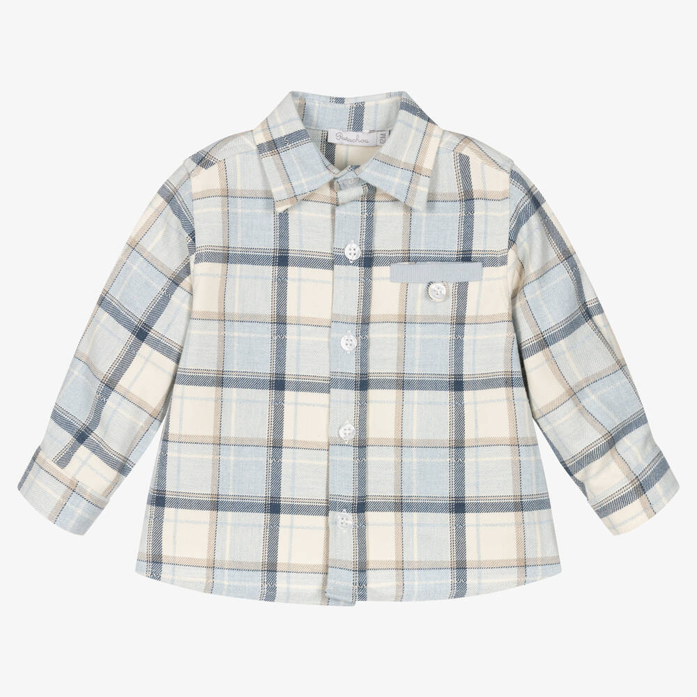 Patachou - Chemise à carreaux bleue Garçon | Childrensalon