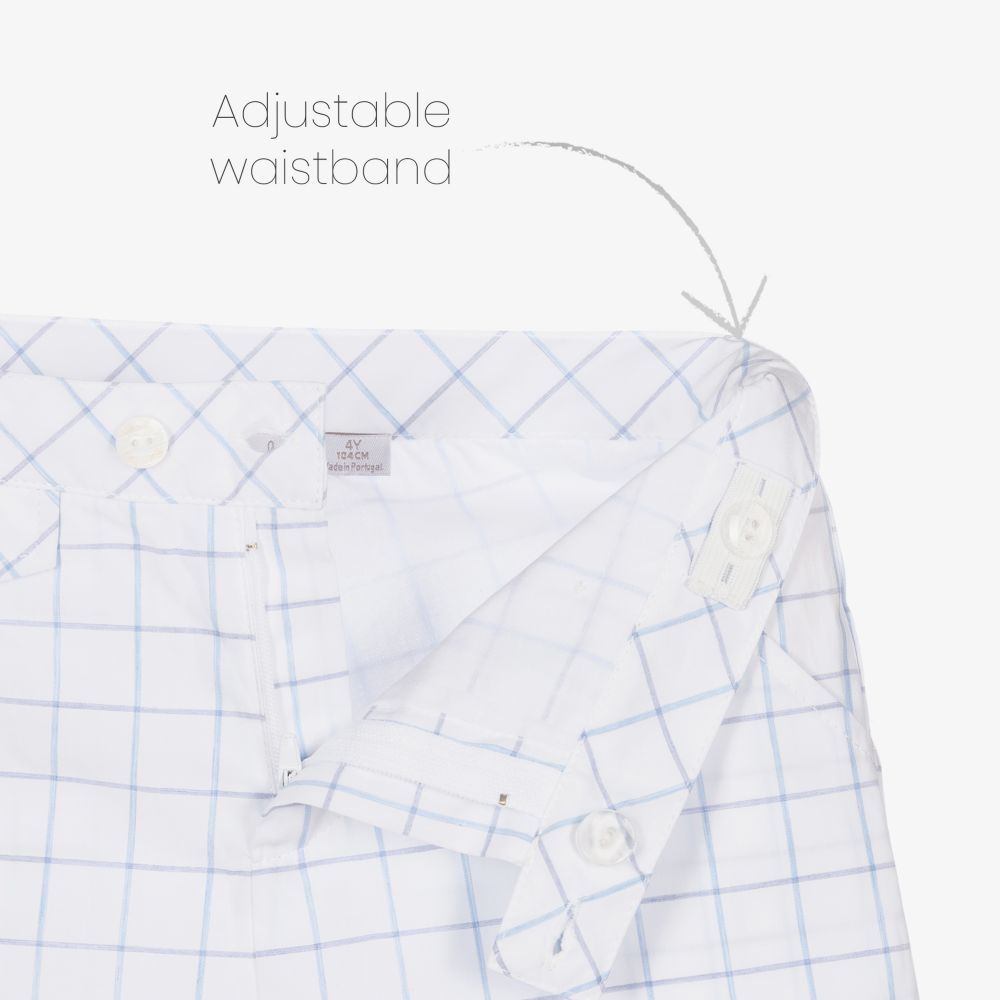 Patachou-طقم شورت قطن لون أزرق وأبيض للأولاد | Childrensalon Outlet