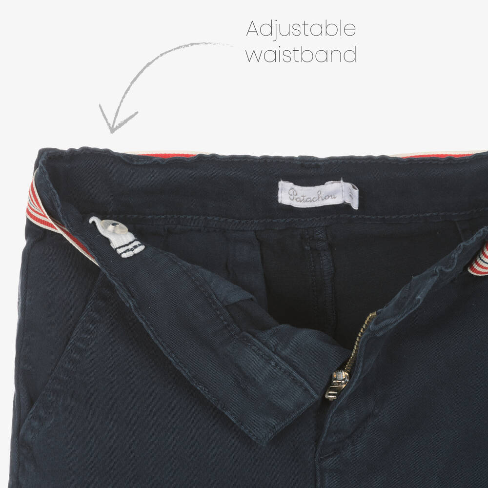 Patachou-شورت برمودا قطن تويل لون كحلي للأولاد | Childrensalon Outlet