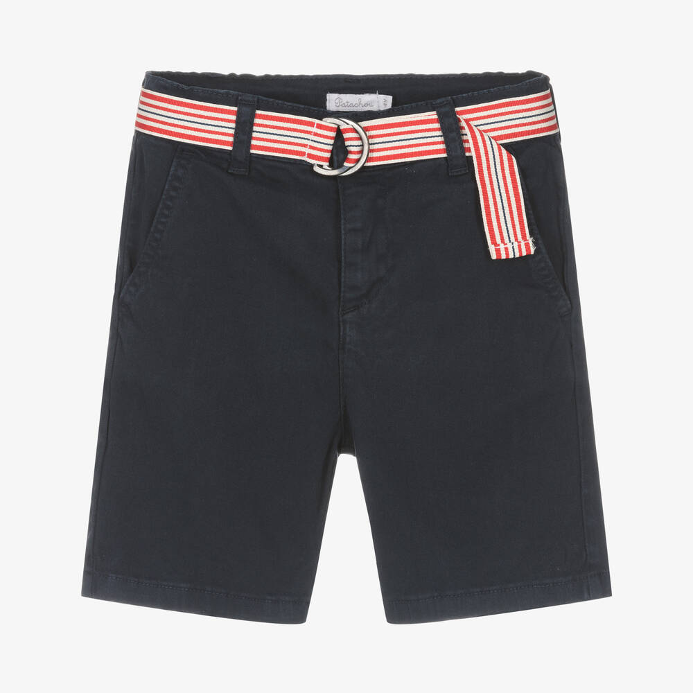 Patachou - Boys Blue Cotton Bermuda Shorts | Childrensalon