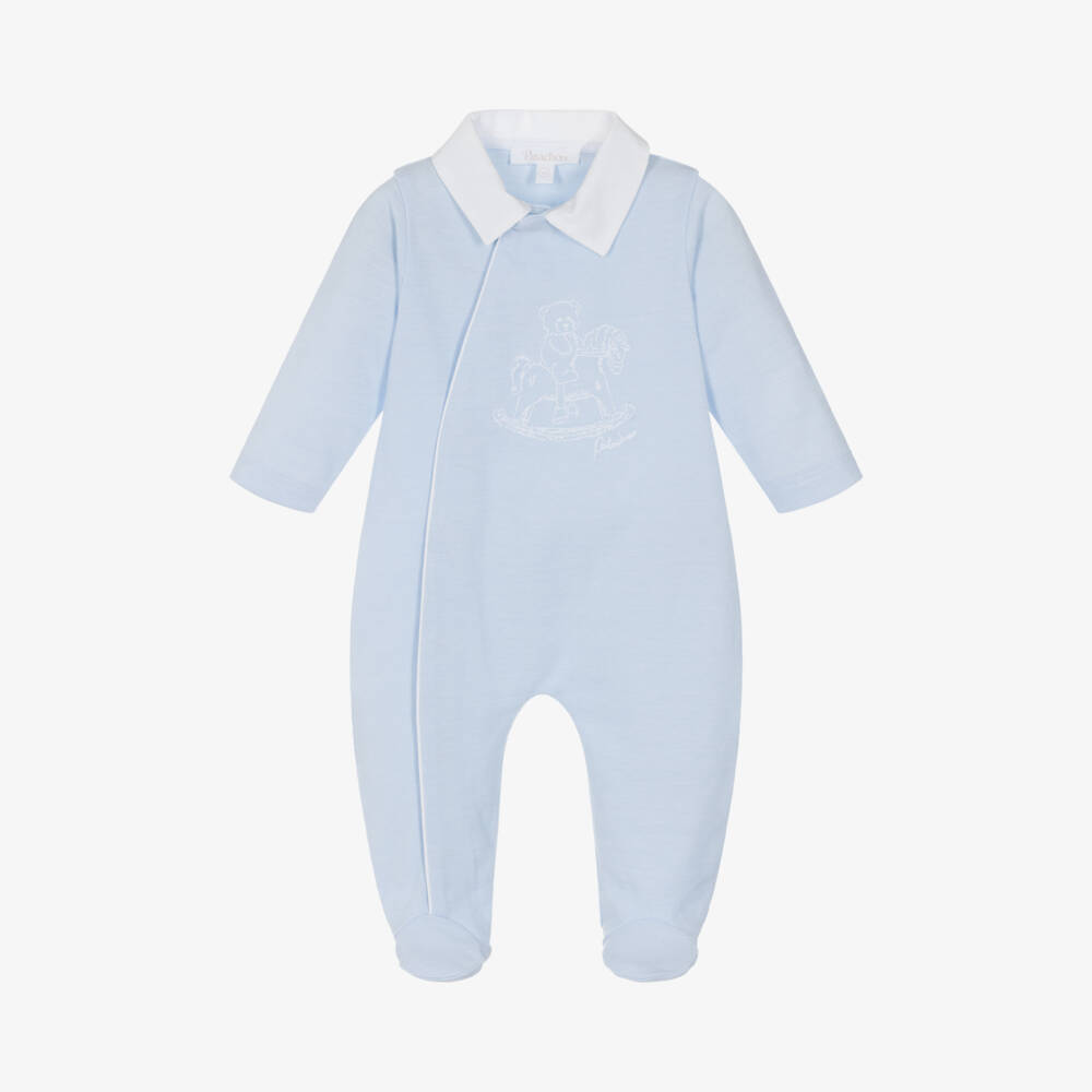 Patachou-Boys Blue Cotton Rocking Bear Suit | Childrensalon Outlet