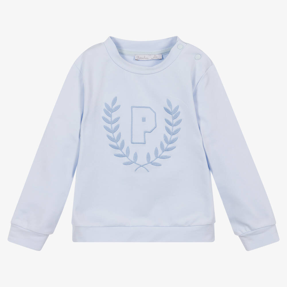 Patachou - Boys Blue Cotton Sweatshirt | Childrensalon