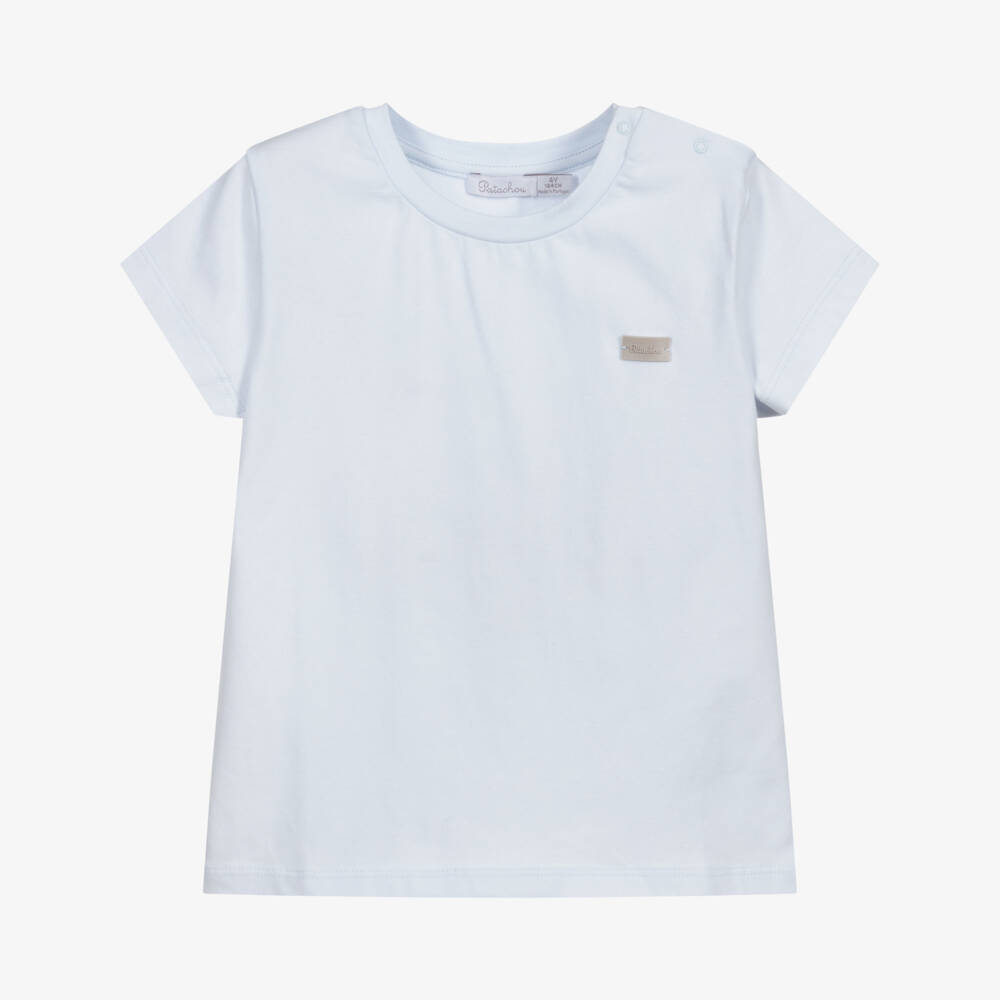 Patachou-Boys Blue Cotton T-Shirt | Childrensalon Outlet