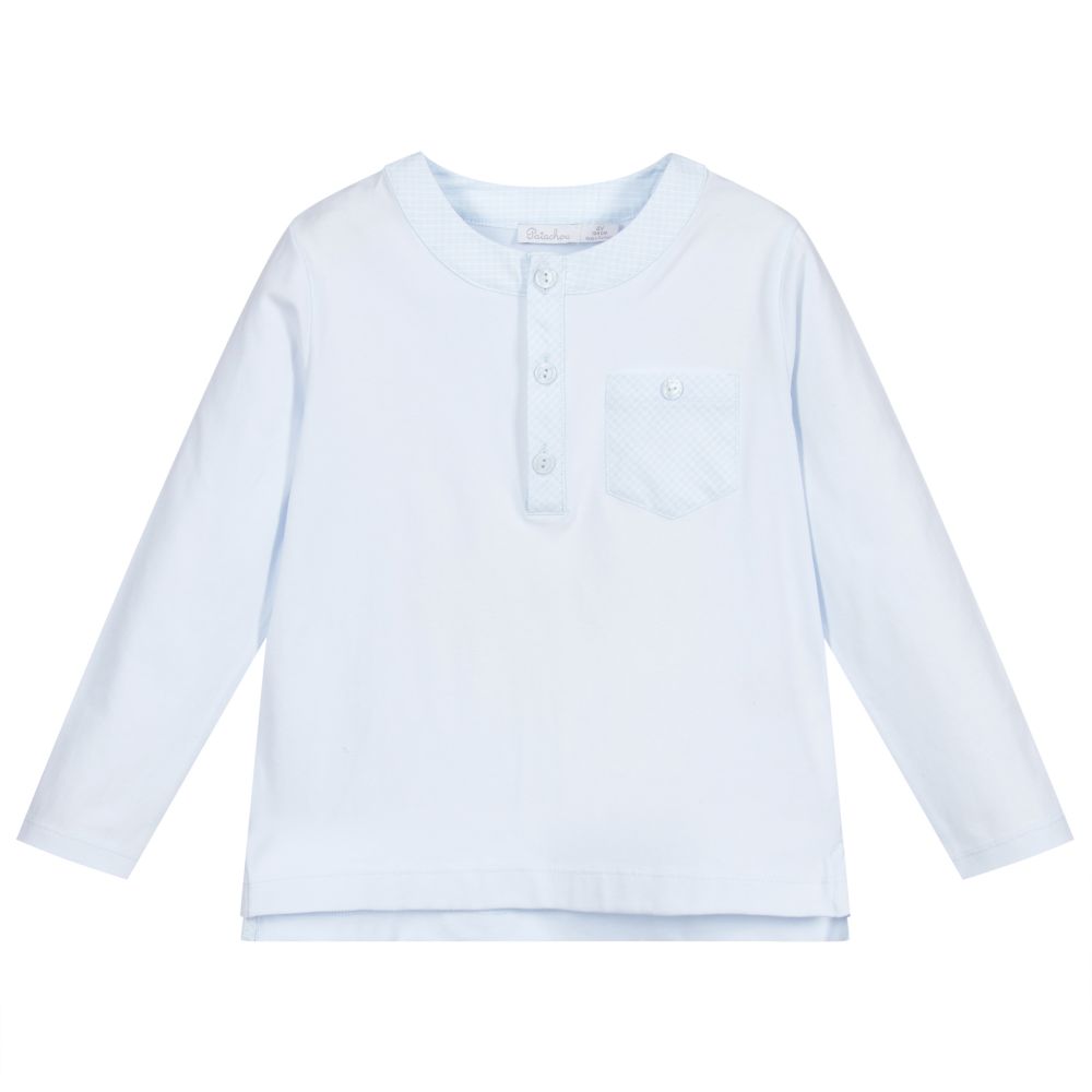 Patachou-Boys Blue Cotton Top | Childrensalon Outlet