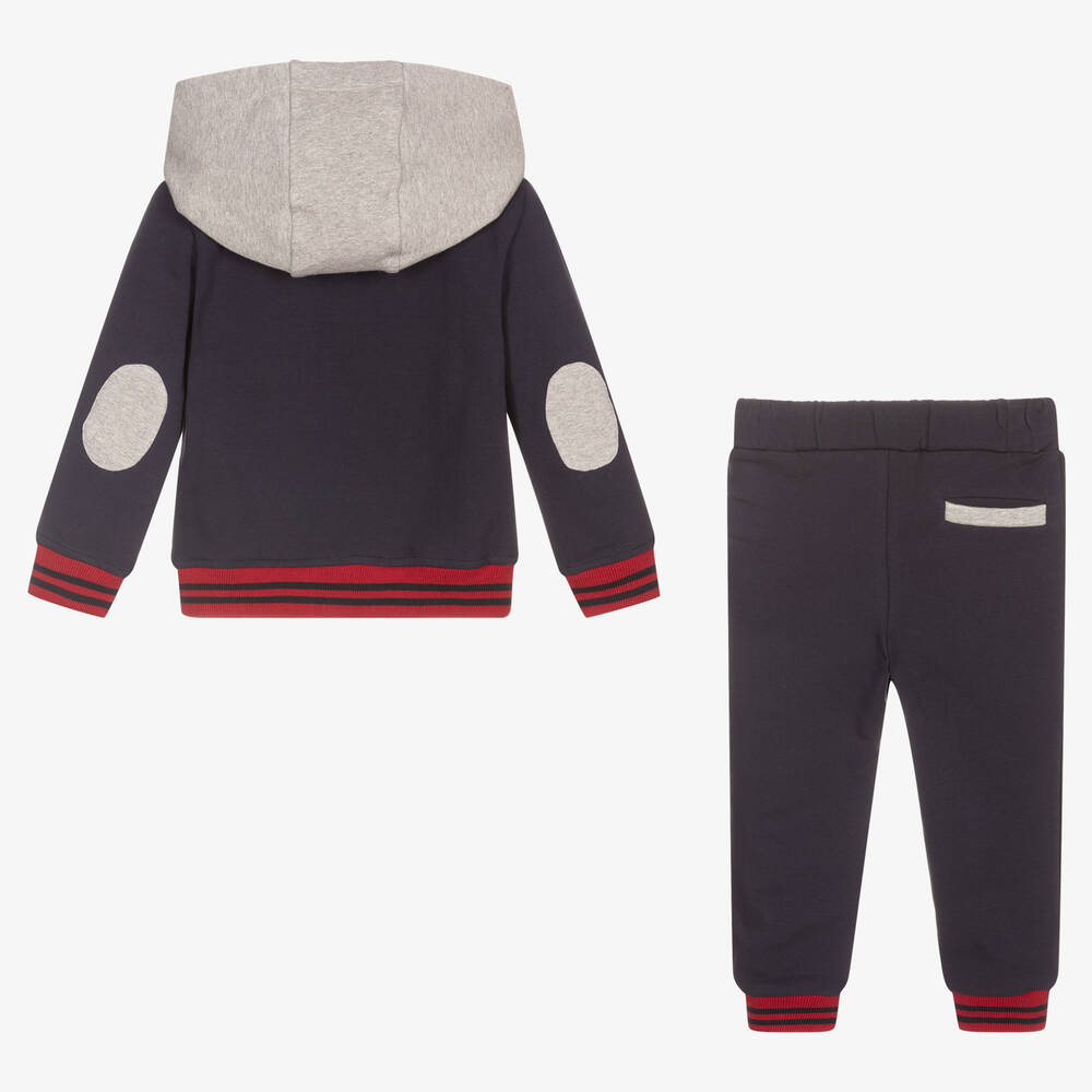 Patachou-Boys Blue Cotton Tracksuit | Childrensalon Outlet