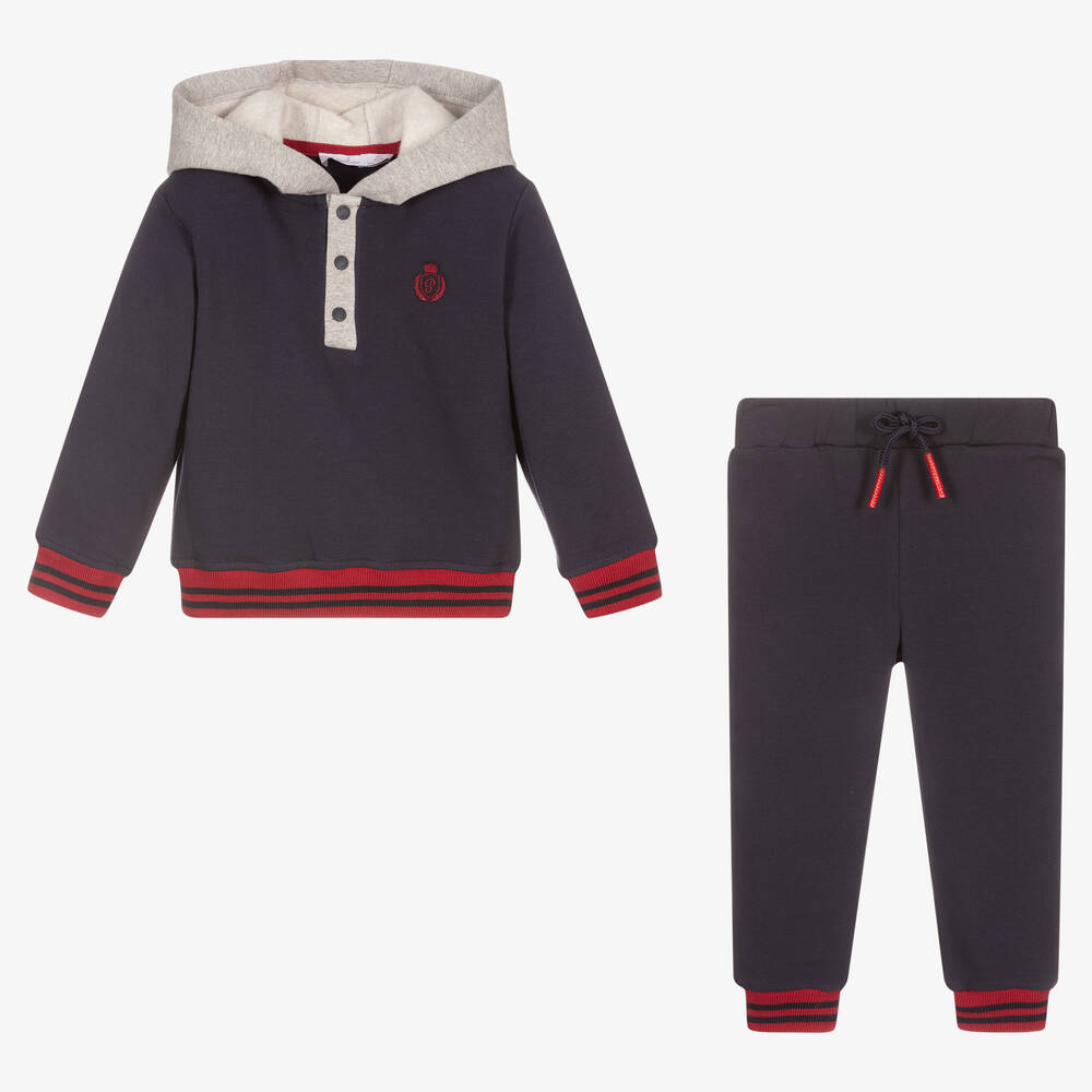 Patachou-Boys Blue Cotton Tracksuit | Childrensalon Outlet